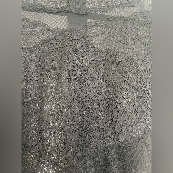 Black mesh bodysuit puff shoulder - Picture 4 of 5